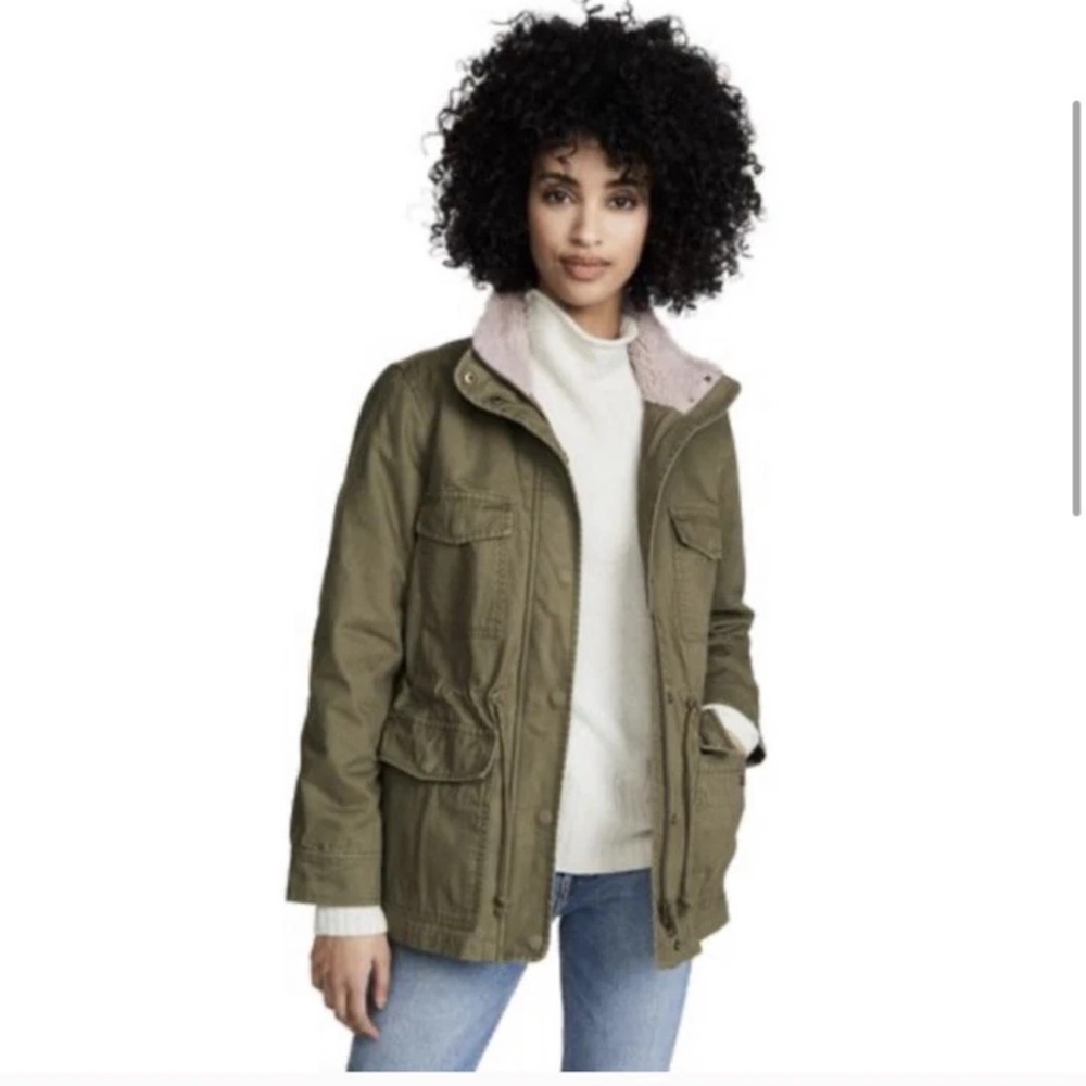 MADEWELL Lavender SHERPA Trimmed SURPLUS FIELD Jacket OLIVE Size Large